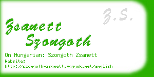 zsanett szongoth business card